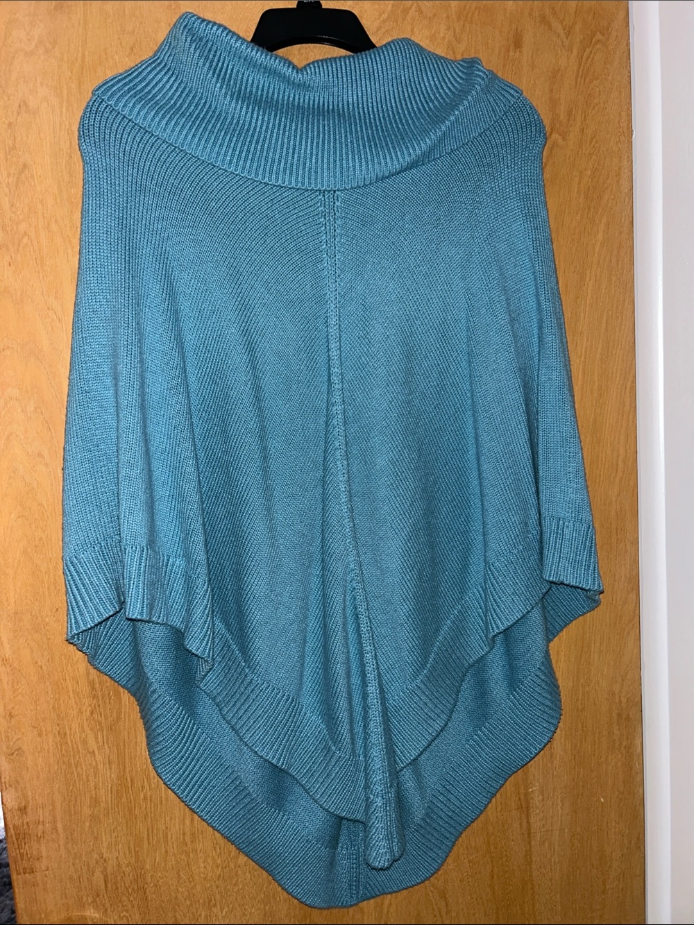 Talbots Teal Cowl-Neck Poncho